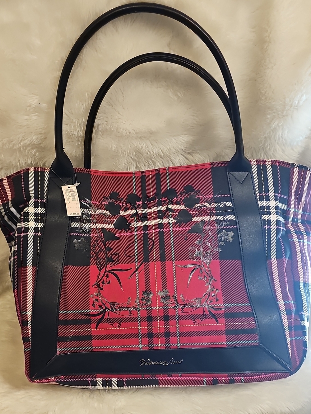 Victoria’s Secret Limited Edition Holiday Plaid Tote Bag NWT